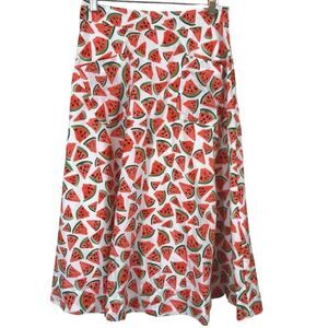 Anthropologie 46 of 52 Conversations colloquial full watermelon print skirt